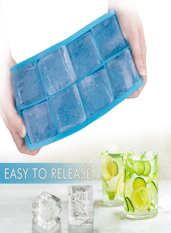 Nexellar Flexible Plastic Ice Cube Tray- Cube Plastic Ice Cube Moulds & Tray with Flexible Ice Trays, Stackable Flexible & Twist Release Safe Ice Cube Molde (6 Grid Ice Cube Tray, Pack of 1) - Image 3